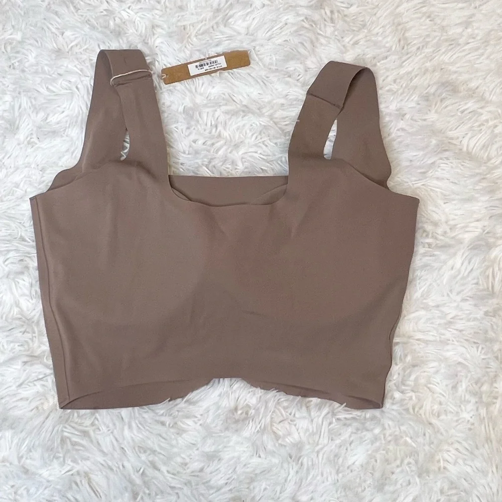 SKIMS Naked Scoop Longline Bra in Umber - Picture 8 of 10